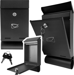 Pasta kaste no cinkota tērauda ar avīžu turētāju, melna 32,5 × 22,5 × 9,5 cm