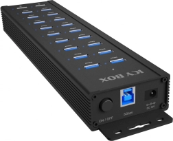 Icy Box IB-HUB1720-U3 20 portu USB centrmezgls ar 96 W barošanu