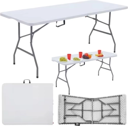 Saliekams banketu galds balts 180 x 74 cm