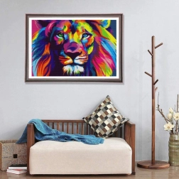 5D dimanta mozaīka – varavīksnes lauva – radošs komplekts pieaugušajiem un bērniem