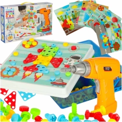 Radoša celtniecības komplekts ar urbi koferītī, 261 detaļa