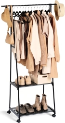 Metāla grīdas pakaramais uz riteņiem 88 × 44 × 160 cm