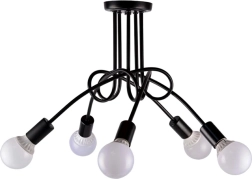 Moderns griestu lustra 5x E27 – melna