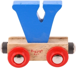Koka vagoniņš ar burtu V – BIGJIGS Rail