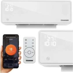 Gaisa aizkars KAMINER ZELVION ar Wi‑Fi un tālvadību 1000 W / 2000 W, balts