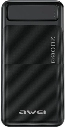 Powerbank 20000 mAh P6K ar displeju un 2× USB‑A
