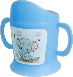 Zīdaiņu krūzīte ar snīpīti 150 ml SLONĪTIS, plastmasa, krāsu mikss