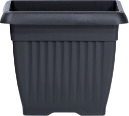 Kvadrātveida puķupods Terra 24 cm antracīta krāsā