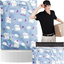 Kurjera polimēra aploksne LUCKY DOG 310 × 420 mm, iepakojumā 50 gab.