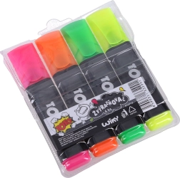 Marķieru komplekts ar stipru ķīļveida galu, 4 krāsas