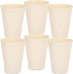 Cream Plastic Cups SANDY 300 ml – Set of 6
