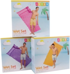 Uzpūšamā peldēšanas gulta 229 × 86 cm ar viļņotu struktūru un spilvenu