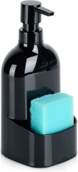 Trauku mazgāšanas līdzekļa dozators ar sūkļa nodalījumu, melns 500 ml
