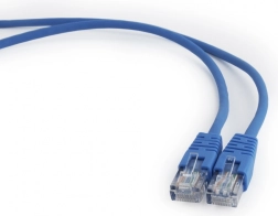 Cat 5e patch cable with molded strain relief, 1 m, blue