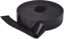Pašlīmējoša DIGITUS kabeļu savilkšanas lente ar lipekli (Velcro), 20 mm, rullis 10 m, melna