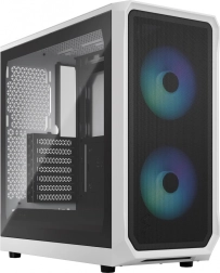 Datora korpuss Fractal Design Focus 2 RGB balts ar caurspīdīgu tonētu stiklu
