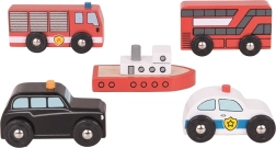 Bigjigs Rail pilsētas transportlīdzekļi – koka komplekts