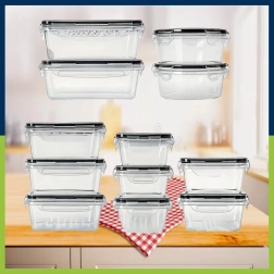 Plastmasas pārtikas trauku komplekts 12 gab. ar hermētiskiem vākiem