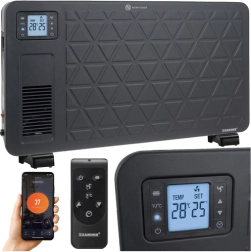 Kaminer Ziflo elektriskais konvektora sildītājs 2300 W ar Wi‑Fi un tālvadību, melns