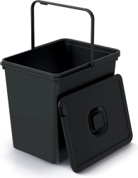 Atkritumu tvertne Systema Basic Flap 23 l – pārstrādāta melna