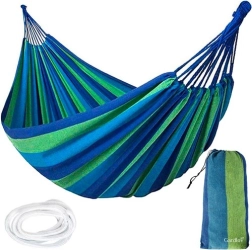 Dārza divvietīgs šūpuļtīkls bez šķērskokiem 240 × 150 cm, celtspēja 150 kg