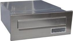 Iemūrējama pastkastīte stabā no nerūsējošā tērauda 320–540 × 250 × 110 mm