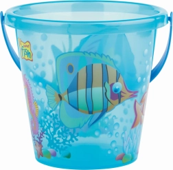 Androni caurspīdīgs spainītis ar zivtiņām – mazs – Modrý