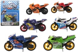 Sacīkšu motocikla rotaļlieta metāls/plastmasa 8 cm