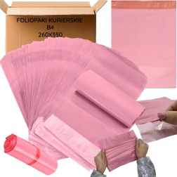 Rozā kurjeru folijas aploksnes 500 × 600 mm, 50 gab. – Izmērs 260 × 350 mm
