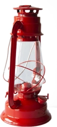 Petroleja lampa 30 cm sarkana