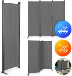 Saliekams trīspaneļu paravāns dārzam un telpai 167x164 cm pelēks MultiGarden