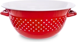 Emaljēta virtuves bļoda sarkana ar punktiņiem 26 cm, 2,5 l