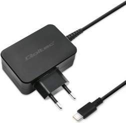 QOLTEC USB‑C wall charger 65 W with Power Delivery and Quick Charge, black