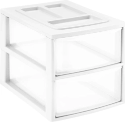 Plastmasas plaukts ar divām atvilktnēm 38 × 27 × 26 cm
