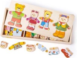 Bigjigs Toys koka saģērbšanas puzle Lāču ģimenīte