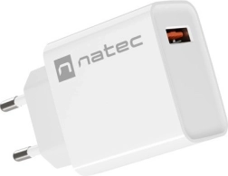 Tīkla lādētājs NATEC Ribera 1× USB‑A 18 W balts