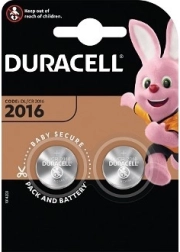 DURACELL litija pogas baterija CR2016 3V – iepakojums 2 gab.