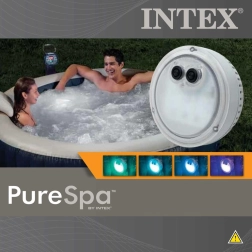 Daudzkrāsu LED lampa uz baterijām virpuļvannām INTEX PureSpa