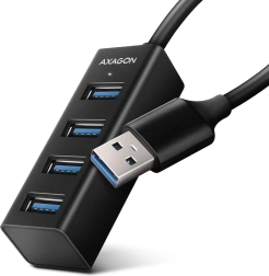 Axagon HUE-M1A mini metal USB hub, 4-port USB 3.2 Gen 1 with 20 cm cable