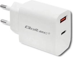 Tīkla lādētājs 18W USB-C PD un QC 3.0, balts