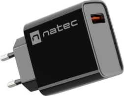 Tīkla lādētājs NATEC Ribera 1× USB‑A 18 W, melns