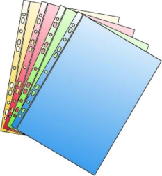 Eurokārba A4 no polipropilēna ar euro perforāciju, zila, glancēta, 50 mikroni