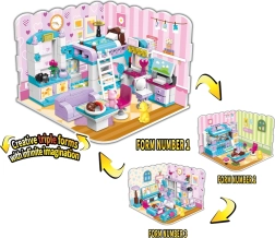 Qman neierobežotas idejas meitenes istaba 3-in-1 konstruktoru komplekts (194 detaļas)