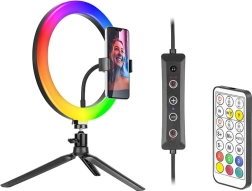 Circular RGB LED Light 26 cm with Tripod and Phone Holder