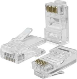 Modular Connectors RJ45 CAT6 UTP, Gold-Plated Contacts, 100 pcs
