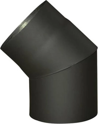 Dūmvada līkums 180 mm 45° melns, biezums 1,5 mm