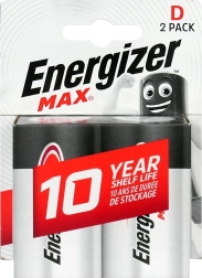 Sārma baterijas D (LR20) ENERGIZER MAX, blisteris 2 gab.