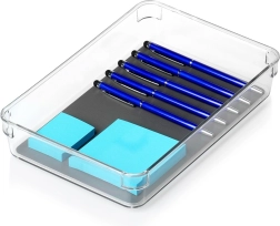 Plastic storage organizer GREY 24 × 16 × 4.5 cm