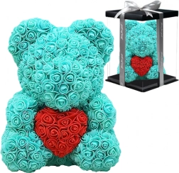 Rožu lācītis 40 cm – Valentīndienas dāvanu komplekts