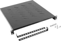 19" rēka plaukts 800mm 1U 483x500mm melns
